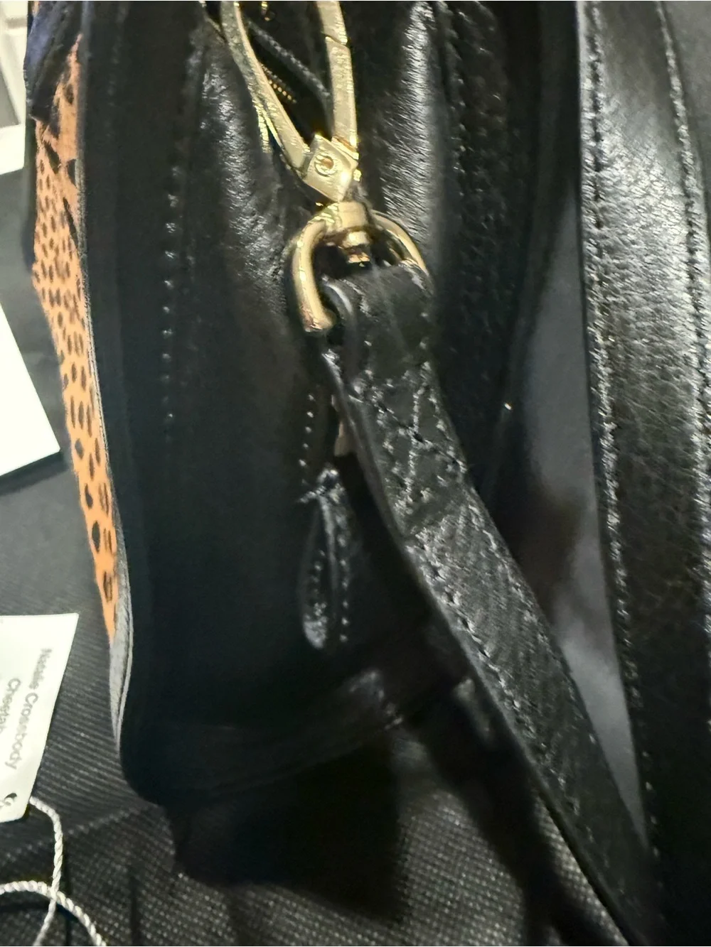 Vera Bradley Cheetah-Print Mini Satchel - Black & Tan